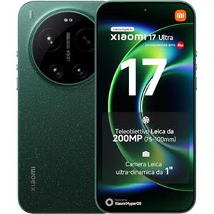XIAOMI 17 Ultra, Smartphone 16+512 GB, Teleobiettivo Leica 200 MP 75-100 mm, Tecnologia LOFIC HDR, HyperAI, Lenti Leica APO, Starlit Green, Garanzia 2 anni+1 anno extra, Caricatore non incluso