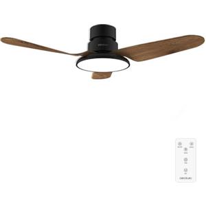 Cecotec Ventilatore da Soffitto con Luce EnergySilence Aero 5200 Light DarkWood. 40 W, Diametro 109 cm, Lampada a LED, Telecomando, 6 Velocità, 3 Pale, Timer Fino a 8 Ore, Estate/Inverno,