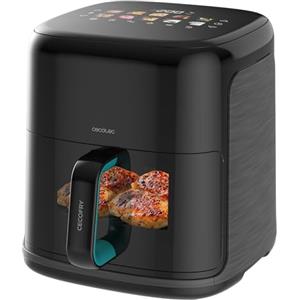 Cecotec Friggitrice ad Aria 6,5L- Air Fryer Cecofry&Grill Smokin'Prime 6500. 2200W, 3in1: Friggitrice, Grill, Piastra. Affumicatore integrato, Temp 40-200°C, Parete Divisoria Mobile, Cottura uniforme