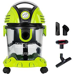 Cecotec Bidone Aspiratutto Solidi Liquidi con Filo Wet&Dry T, 1200 W, 7 Metri di Raggio D'Azione, Capacità 15 Litri, Filtro Hepa e Filtro Acqua, Regolatore di Potenza, Soffiatore, 5 Accessori