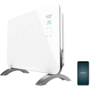 Cecotec Radiatore elettrico Energy Efficient Ready Warm 6650 Crystal Connessione Wifi, 1000 W, Termostato regolabile, Timer, Pedana, Protezione contro il surriscaldamento, silenzioso, bianco