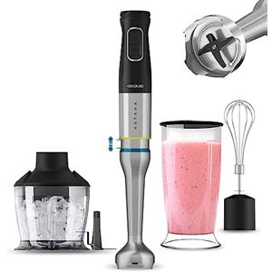 Cecotec Frullatore a Immersione Katana 15 Chop B, 1500 W, 21 Velocità-Turbo, 4 Lame Black Titanium, Cappa Antispruzzo, Piedino XL, Bicchiere da 800 ml, Sistema Perreomove Muove Le Lame Su e Giù