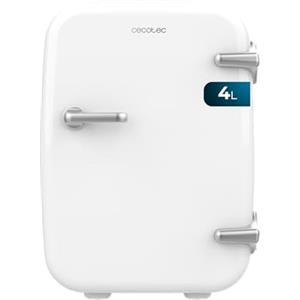 Cecotec Mini Frigorifero Bolero MiniCooling 4L Habana White, 12V-220V, Compatibile con auto e roulotte, Funzione di raffreddamento e riscaldamento, Intervallo di temperatura 5-65°C, Trasporto facile