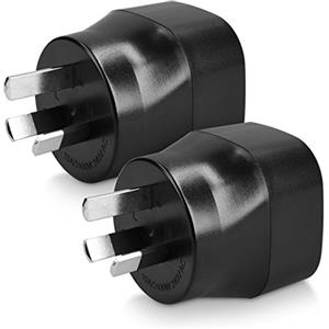 kwmobile Adattatore universale Australia Tipo I - 2x Adattatori da viaggio presa Tipo-I - Spina per Cina Nuova Zelanda Travel Plug Adapter - nero