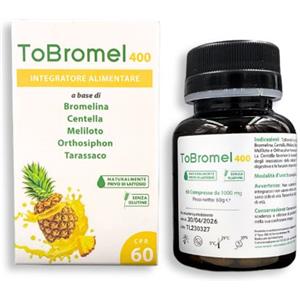 ToBromel 400 - Integratore Antinfiammatorio con Bromelina, 60 Compresse