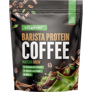 Vit4ever Barista Protein Coffee - Vegan Caffè proteico cremoso con fino a 23 g di proteine per porzione - Con vero caffè e caffeina, a basso contenuto di zuccheri e grassi - (908 g, Matcha Brew)