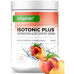 Vit4ever Isotonic Plus Drink - 1050 g Bevanda isotonica in polvere - con carboidrati, elettroliti, vitamine e maca - Formula idratante e rigenerante - vegana (Peach Iced Tea)