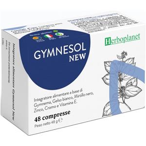 HERBOPLANET GYMNESOL NEW - Integratore Alimentare con Gymnema, Gelso Bianco, Mirtillo Nero, Zinco, Cromo e Vitamina E - 48 Compresse