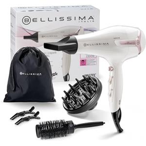 Bellissima Imetec K9 2600 Phon Leggero 2300W Asciugatura Rapida - Asciugacapelli Ionico - Capelli Idratati e Senza Effetto Crespo - Styling Definito con Diffusore e Spazzola Inclusi