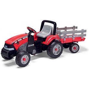 Peg Perego PEG Maxi Diesel Tractor - Trattore a Pedali per Bambini dai 2 Anni con Rimorchio Rimovibile, Sedile Regolabile e Clacson