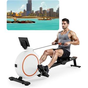 Superun Vogatore per Casa, Magnetico con 32 Livelli di Resistenza, APP Controllo Vogatore Professionale per Casa con LCD Display