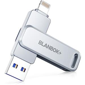 BLANBOK+ 256GB Chiavetta USB per iPhone, MFi Certified, Chiavetta USB con Adattatore Type-C Memoria fotografica Memoria esterna per iPhone/iPad/Android/PC