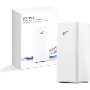 Brovi 5G CPE 6, H165, router SIM 5G-A innovativo, DL 11,7 Gbps/Wi-Fi 7 BE3600, porta LAN/WAN 2,5 GE, antenna ad alto guadagno 12dBi per una maggiore copertura, garanzia di 30 mesi
