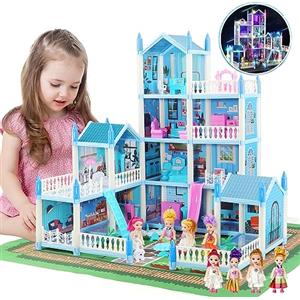 Anby families Casa dei Sogni con Bambola e Luci,Regalo Bambina 3-7 Anni Giocattoli,Casa delle Bambole Giocattoli per Ragazze