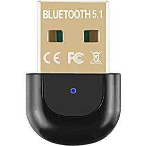 Mokeum Adattatore Bluetooth 5.1 USB, USB Dongle Bluetooth, Trasmettitore Ricevitore Bluetooth per Window7/8/8.1/10, USB Bluetooth per Autoradio, PC, Cuffia, Altoparlante, Tastiera- Plug and Play