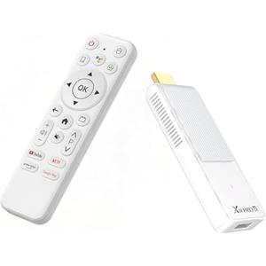 RUPA 4K Android TV Stick 14.0, 2026 Mini TV Stick 2 GB di RAM 16 GB di ROM Ultra HD CPU RK3518 Supporta Wi-Fi 6 2.4G/5G Bluetooth 5.0 USB HDR10 Smart TV Box con Telecomando vocale Bluetooth - Bianco
