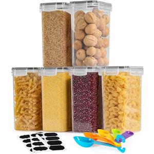 FoiiLiio 2L Contenitori Ermetici per Alimenti 8 Pezzi, Contenitori Plastica Cucina Organizer con Coperchio, Contenitore Alimentari per Dispensa, Credenza, Sicuro nel Microonde e Lavastoviglie