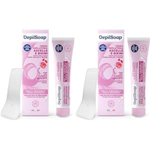 Depilsoap® - Crema Depilatoria Ascelle E Bikini 75 Ml - Pelli Sensibili - Senza Ammoniaca - Arricchita Con Olio Di Rosa Mosqueta E Acido Ialuronico - Profumazione Delicata Dalle Note Fiorite