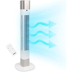 Princess Ventilatore a colonna silenziosa, altezza 103 cm, 3 modalità e 3 velocità, oscillazione, collegato, bianco