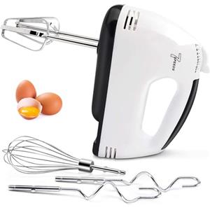 Leaflai Sbattitori Elettrico Manuale - Frullatore a 7 Velocità Frusta Elettrica con 5 Accessori in Acciaio Inossidabile, Turbo Boost/Controllo Automatico Della Velocità + Pulsante di Espulsione Frullatore