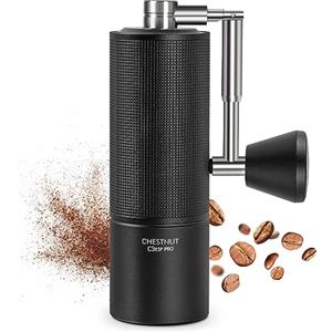 TIMEMORE Chestnut C3 ESP PRO, macinacaffè manuale, corpo interamente in metallo integrato, bava conica S2C in acciaio inox, impugnatura pieghevole, per caffè espresso e French Press, nero