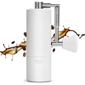 TIMEMORE Chestnut C3s PRO - Macinacaffè manuale, corpo in metallo integrato, in acciaio inox S2C, smerigliatrice da caffè a mano con manico pieghevole, per Espresso a French Press, colore: Bianco