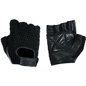A-pro Guanti senza dita per biker in morbida pelle bovina, motociclo punk nero, XL