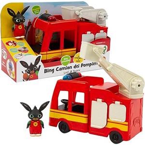 Giochi Preziosi Bing Camion Pompieri con Luci, Suoni, Scala Estensibile e Personaggio Articolato