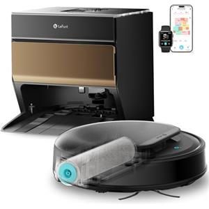 Lefant M5 MAX Robot Aspirapolvere Lavapavimenti con Rullo, Mappatura Laser dToF, Aspirazione 23.000Pa, Zero-Groviglio, Lavaggio 75°C con Asciugatura, Stazione Autopulente, Alexa/App, Oro Champagne