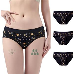 FOTOOL Girls Menstrual Period Pants Teenager Mutande Assorbenti Mestruali Cotone Slip per Mutand Ciclo Mestrual Donna 8-18 Years (3 Space, 14-16 Anni)