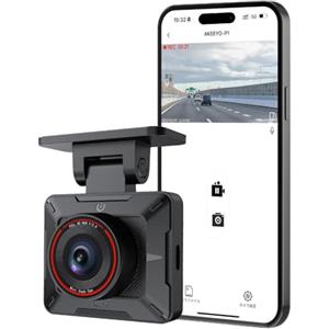 AKEEYO Dash Cam Auto,1080P Wi-Fi Mini Dashcam Auto Senza Fili,Dashcam Auto 120° Grandangolo,G-Sensor,Visione Notturna,WDR,Monitor di Parcheggio,Registrazione in Loop,Max 256G