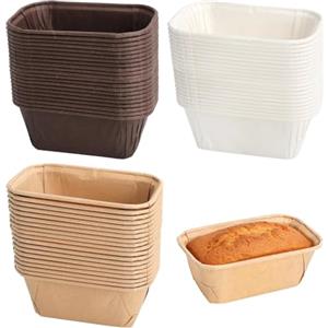 UOCAI 150 Pezzi Stampi in Carta, Pirottini di Carta per Muffin Pirofila Usa, Teglia da Forno Rettangolare per Mini Plumcake, Pane, Pagnotta, Torte, Muffin 8 * 4 * 4cm