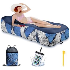 BITOYO Divano Gonfiabile - Sdraio Air con Borsa Portatile Custodia Impermeabile Smartphone - 195 x 70 cm Divano Gonfiabile Materasso Lettino Campeggio Sedia da Esterno per Viaggi, Spiaggia, Mare, Piscina