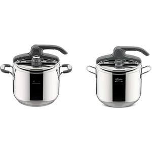 Lagostina Briosa LagoeasyUp Pentola a Pressione in Acciaio Inox 18/10 con Apertura Facile & Irradial Control Lagoeasy'UP Pentola a Pressione 7 L