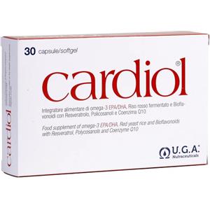 U.G.A. Nutraceuticals Srl Cardiol - Integratore Alimentare 30 Capsule con Omega-3 EPA/DHA, Riso Rosso Fermentato e Bioflavonoidi