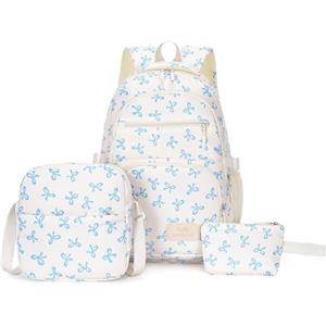 Aucuu Bambini Zaini Scolastici, 3 Pezzi Borsa Scuola Ragazze Zainetti Set, per la Scuola, Qualsiasi Altra Festività e Occasione