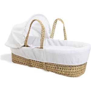 Clair de Lune Culla in palma a nido d'ape con biancheria da letto, 75 x 28 cm, colore: bianco