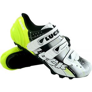 Luck - Extreme 3.0 MTB, Scarpe da Ciclismo con Suola in Carbonio e Tripla Striscia di Fissaggio in Velcro