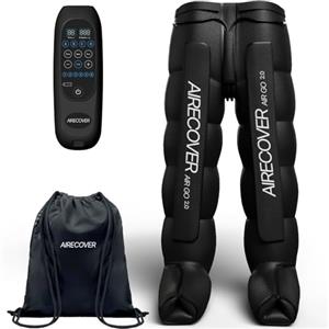 Airecover Recovery Boots Air Go 2.0 Pantaloni Pressoterapia Wireless, Pressoterapia Linfodrenaggio, 6 Camere d'aria, 30-250 mmHg, 4 Modalità, Batteria 3h, per Dolore e Circolazione