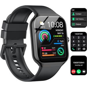 Jugeman Smartwatch Uomo Donna, 1.96" Orologio Smartwatch con Effettua/Risposta Chiamate, 113+Sportive Smart Watch con Contapassi/Cardiofrequenzimetro/Sonno, Impermeabile IP68 Fitness Tracker