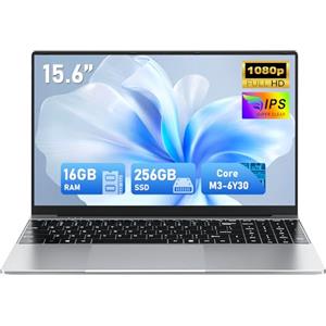 FUNYET 2026 Nuovo Computer Portatile, Laptop PC da 15,6 pollici, Core M3-6Y30, 16 GB RAM 256 GB SSD, IPS FHD 1920 x 1080 Notebook Laptop, apertura a 180°, 5000 mAh, supporta schede TF,Type-C