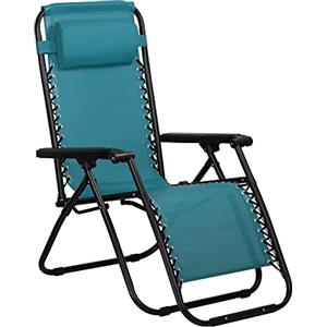 Totò Piccinni Sedia GRAVITY gravità Zero Sdraio da Giardino Poltrona Relax Pieghevole Salvaspazio Reclinabile Tessuto in Textilene (Petrolio)