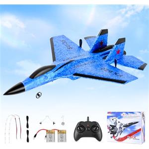 Jradse Aereo Telecomandato, 2.4 GHz Aereo RC, 2 Modalità di Avvio Aerei Telecomandati con Sistema di Volo Giroscopico a 3 Assi, Luce Notturna a LED e Ricarica USB per Principianti e Bambini