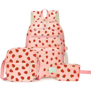 Aucuu Bambini Zaini Scolastici, 3 Pezzi Borsa Scuola Ragazze Zainetti Set, per la Scuola, Qualsiasi Altra Festività e Occasione