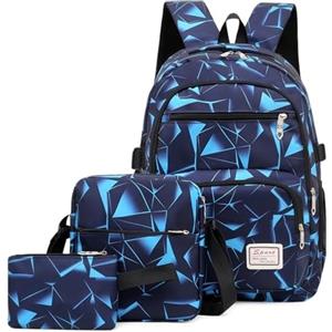 Aucuu Bambini Zaini Scolastici, 3 Pezzi Borsa Scuola Ragazze Ragazzi Zainetti Set, per la Scuola, Qualsiasi Altra Festività e Occasione