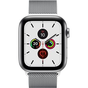 Apple Watch Series 5 (2019) | 44 mm | Acciaio inossidabile | GPS + Cellular | argento | Loop in maglia milanese color argento