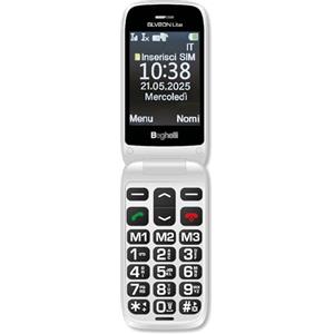 Beghelli Telefono Salvavita per Anziani, Salvalavita Phone SLV20N Lite Ecodesign - Tasti Grandi e Pulsante di Emergenza SOS, Sistema di Allarme per Anziani e Disabili (Colore Grigio)