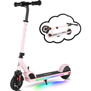 Caroma Monopattino Elettrico Bambini 8-10-12 Anni, Motore 150W, Max 16 Km/h, Display LED, Monopattino Bambino, Scooter Elettrico, Regali per Bambini e Adolescenti(Rosa)