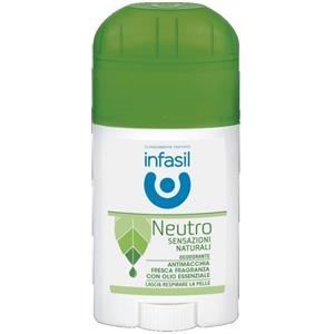 Infasil Deodorante Stick Neutro Sensazioni Naturali 40 ml con Olio Essenziale - Delicato e Senza Sali di Alluminio