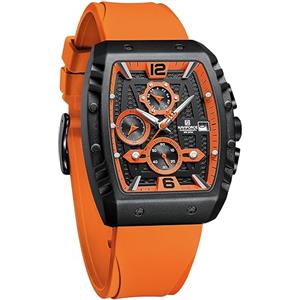 Naviforce Orologio al quarzo da uomo con indicazione automatica della data e della settimana, orologio da polso analogico